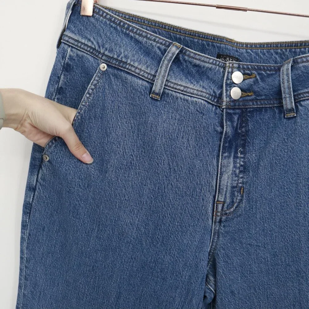 J. Crew Petite Slim-Wide Jean Womens 32P Blue Utilitarian‎ Preppy Collegiate NWT